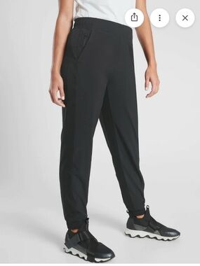 Athleta Brooklyn Lined Pocket Jogger Comfy Black Women Sz 10